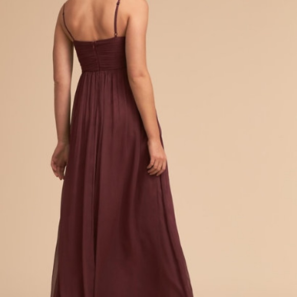 BHLDN burgundy chiffon Brigitte gown, size S - Picture 4 of 4